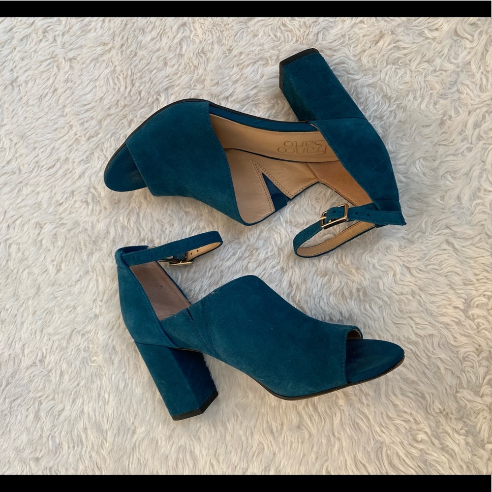 Franco Sarto Teal Gayle Block-Heel Pumps